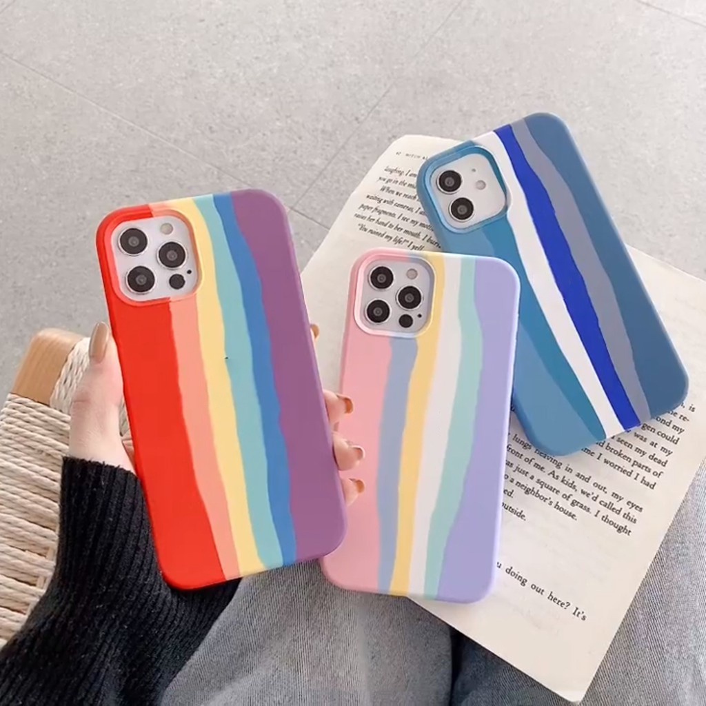 Ốp Lưng iPhone Chống Bẩn Sọc Cầu Vồng Cá Tính 6/6plus/6s/6splus/7/7plus/8/8plus/x/xr/xs/11/12/pro/max/plus/promax