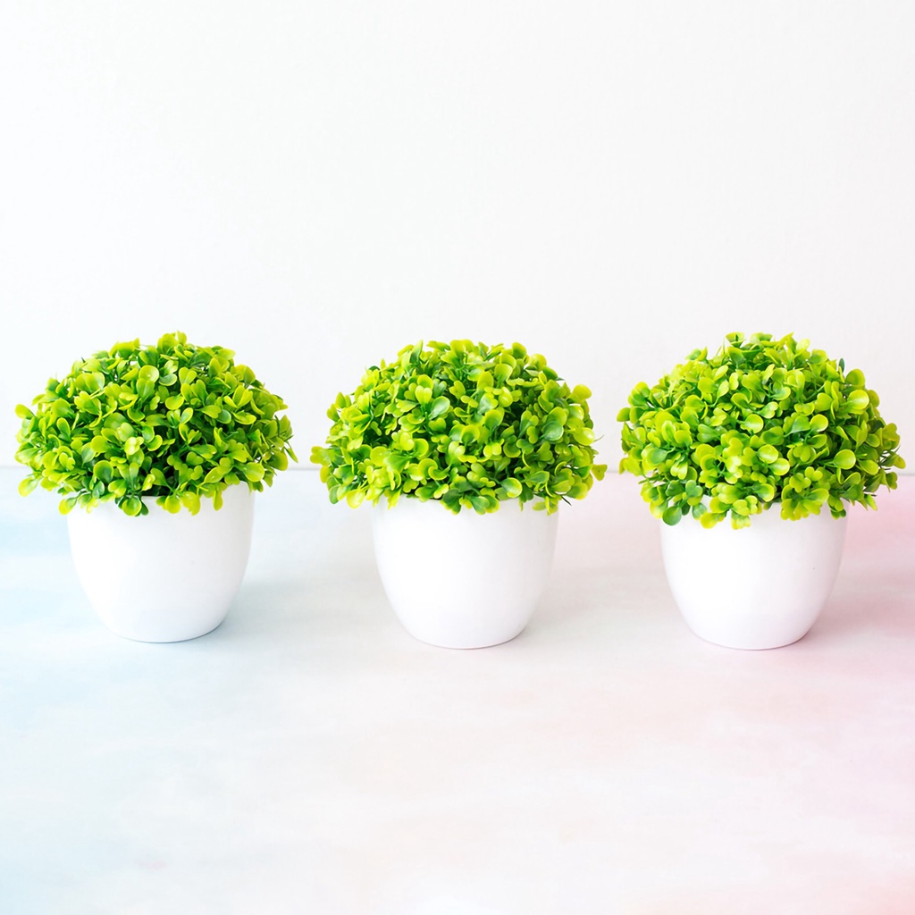 Chậu cây giả hình trái tim bằng nhựa trang trí nhà cửa đẹp mắt