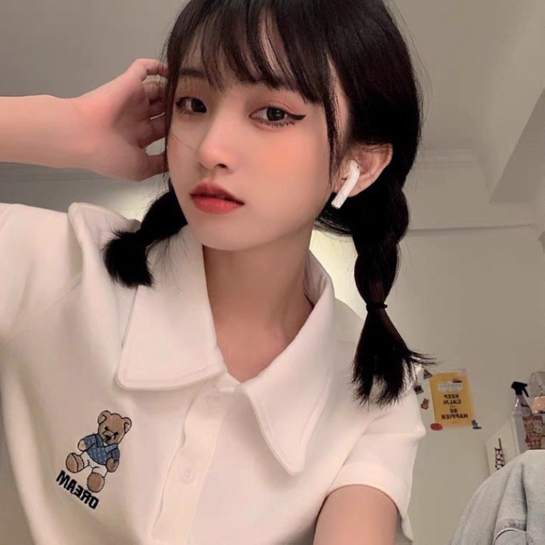 (Kho Sỉ Nam Đinh) VÁY POLO XOÈ THÊU GẤU