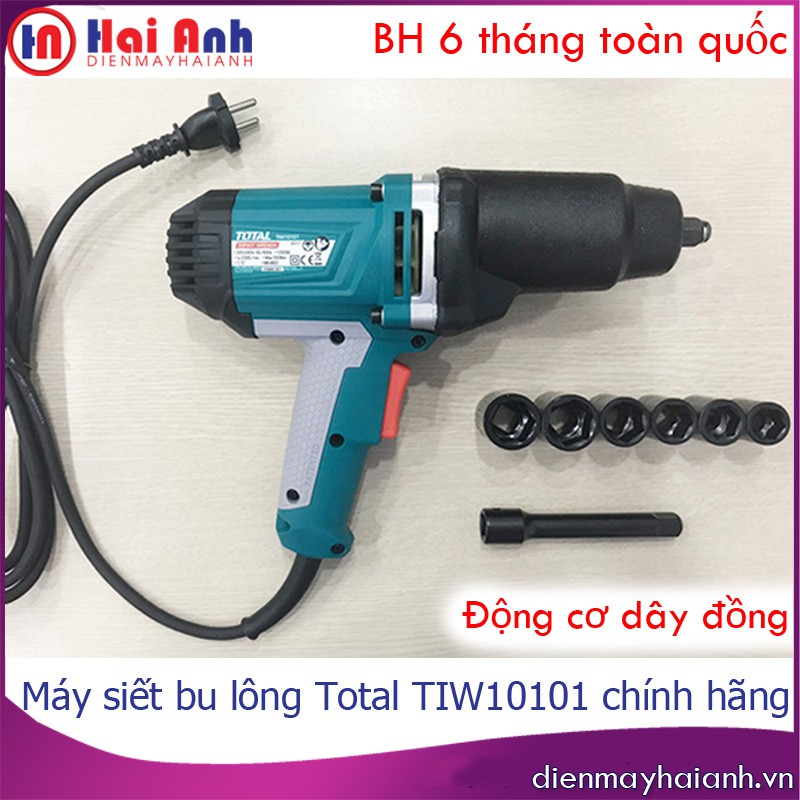 Súng bắn ốc total, vặn siết mở bu lông bằng điện Total TIW10101 chất lượng cao, 1050W mạnh mẽ, kèm nhiều đầu mở