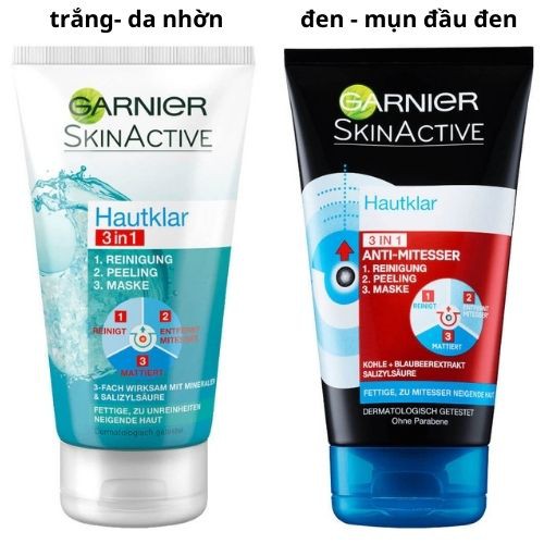 Sữa rửa mặt Garnier Skinactive Đức 3 in1, 150ml 3 Chức Năng phù hợp với rửa mặt da nhờn và da mụn đầu đen - trend girls