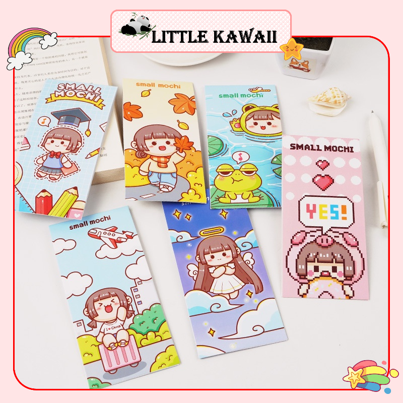 Set 6 tấm sticker hình dán bé gái small mochi cute