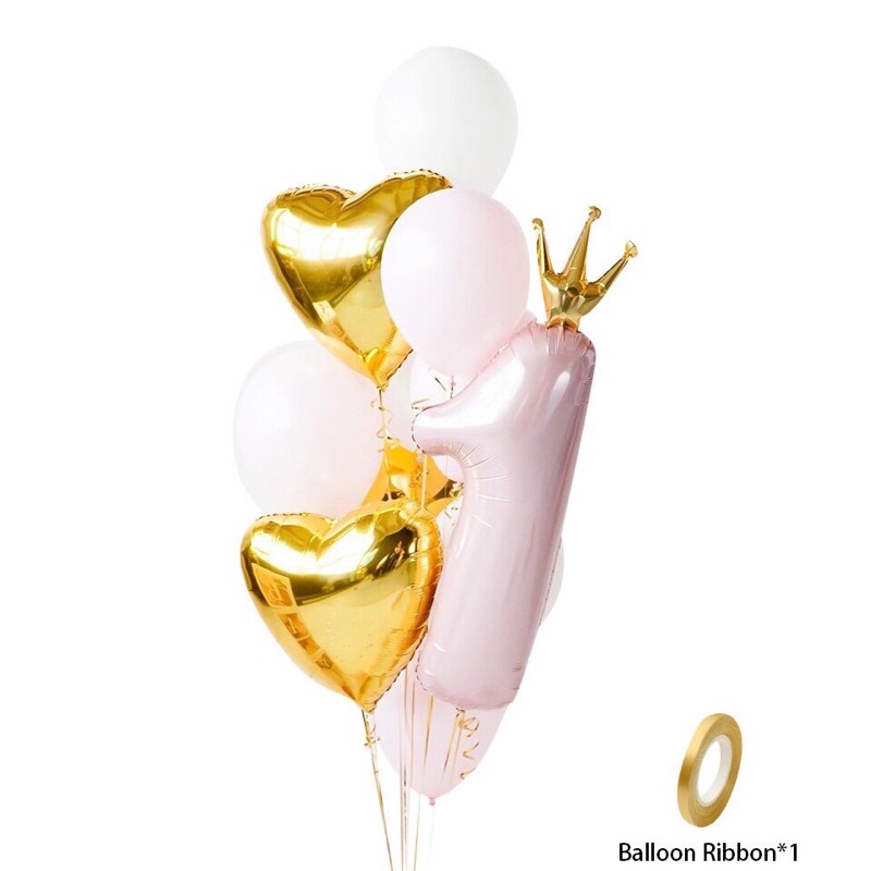 Set bóng số 1 màu pastel xanh hồng cho bé trang trí sinh nhật 1 tuổi