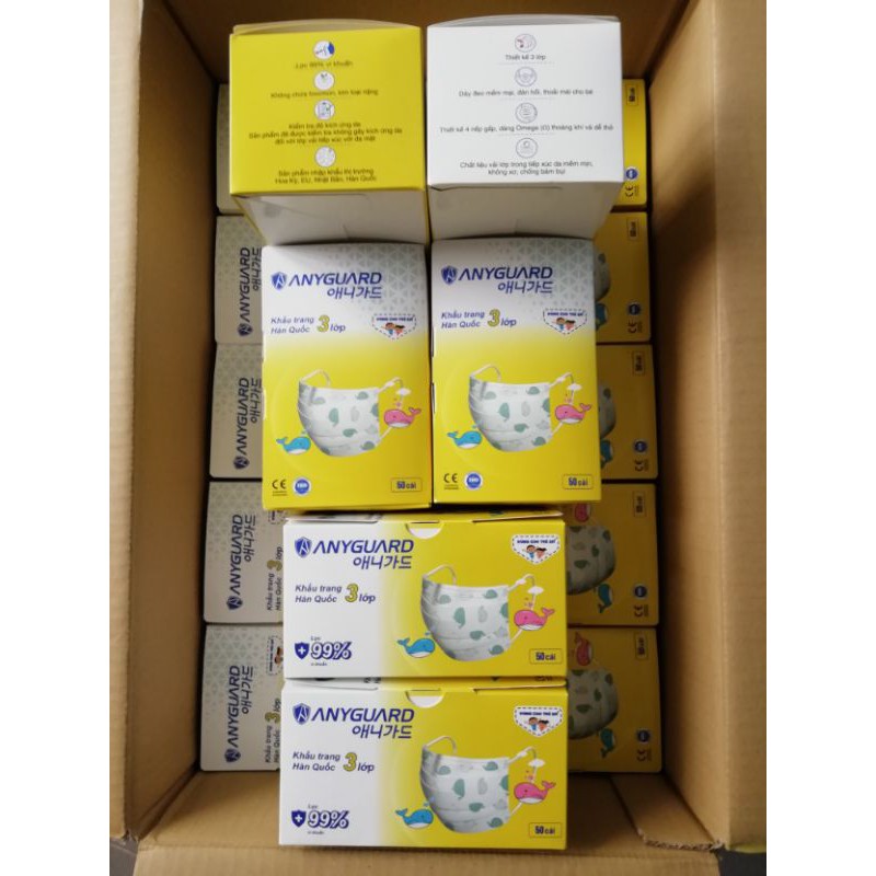 Khẩu trang trẻ em Anyguard cho bé hộp 50 cái | BigBuy360 - bigbuy360.vn