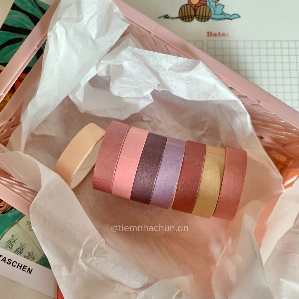 CUỘN WASHI TAPE MÀU PASTEL SUNSET &amp; SUNRISE (ảnh thật) - Tiệm nhà Chun