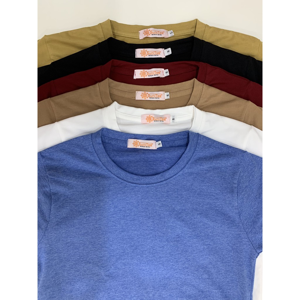 Áo phông Nam Nữ Unisex tay ngắn cổ tròn basic tee thun Cotton co giãn 4 chiều # SuniTee | BigBuy360 - bigbuy360.vn