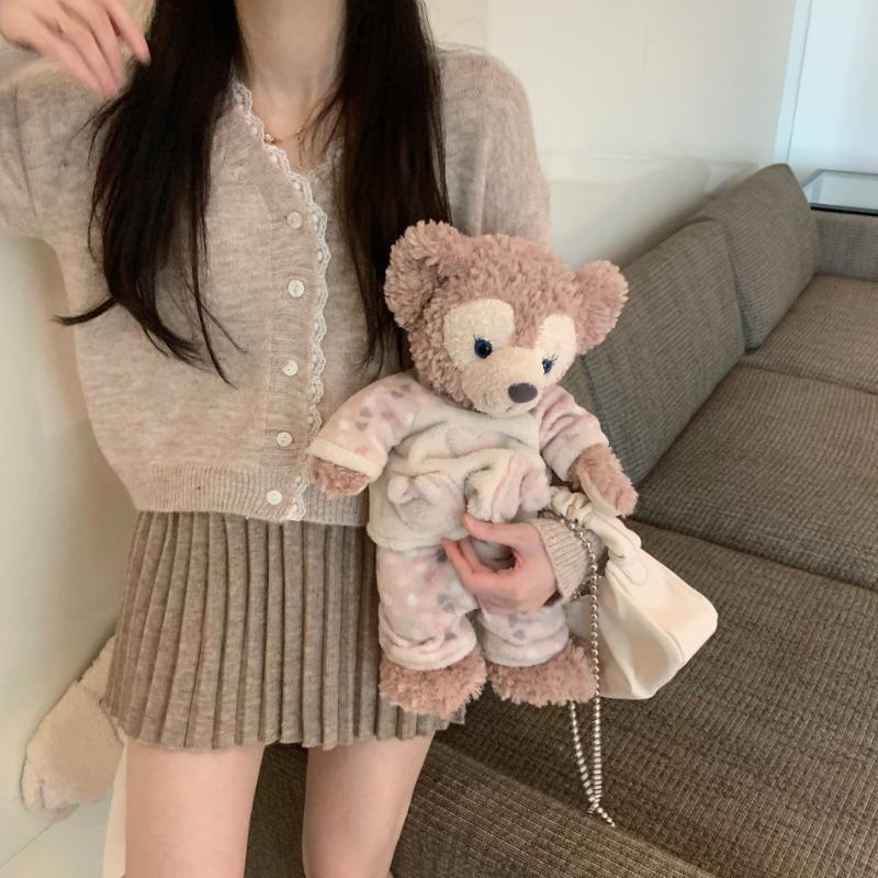 Áo Khoác Cardigan Dệt Kim Dáng Ngắn Form Rộng Phối Ren Thời Trang Cho Nữ