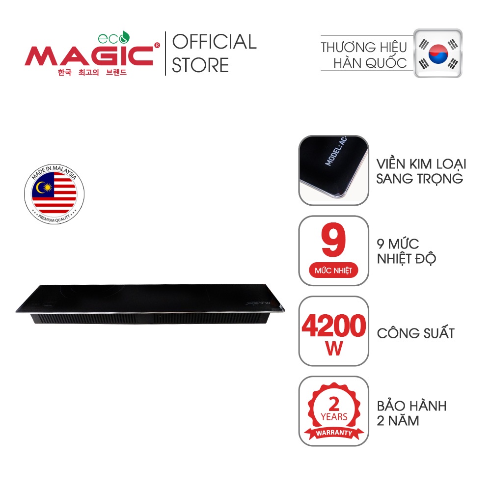 Bếp điện từ đôi kết hợp bếp hồng ngoại Magic Eco AC220 MADE IN MALAYSIA,bảo hành chính hãng 30 tháng