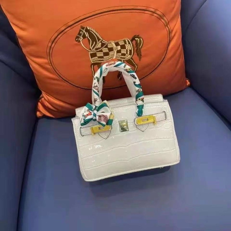 Túi xách nữ Hm da bóng size 20 Tặng khăn