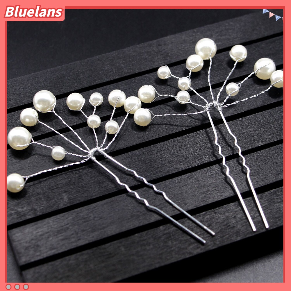 Set 2 KẹP TóC PhốI HạT NgọC Trai Giả ThờI Trang Cho Nữ