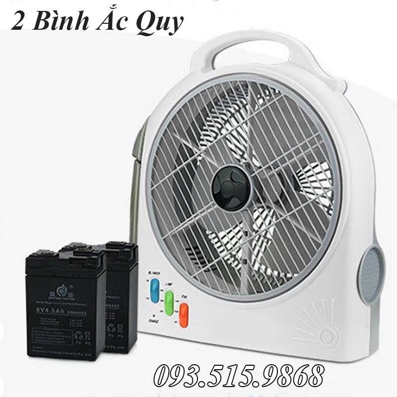 Quạt Sạc Tích Điện MELODY FAN - Quạt Tích Điện Dạng Hộp Hai Bình Ắc Quy Sử Dụng Thời Gian 8 Tiếng, Có Đèn Led Siêu Sáng | BigBuy360 - bigbuy360.vn