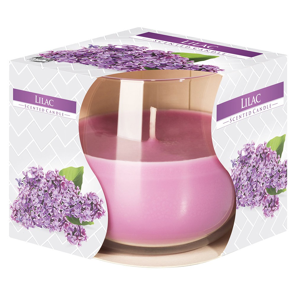 Ly nến thơm tinh dầu Bispol Lilac 100g QT024457 - hoa tử đinh hương, thơm phòng, thư giãn, khử mùi, không khói