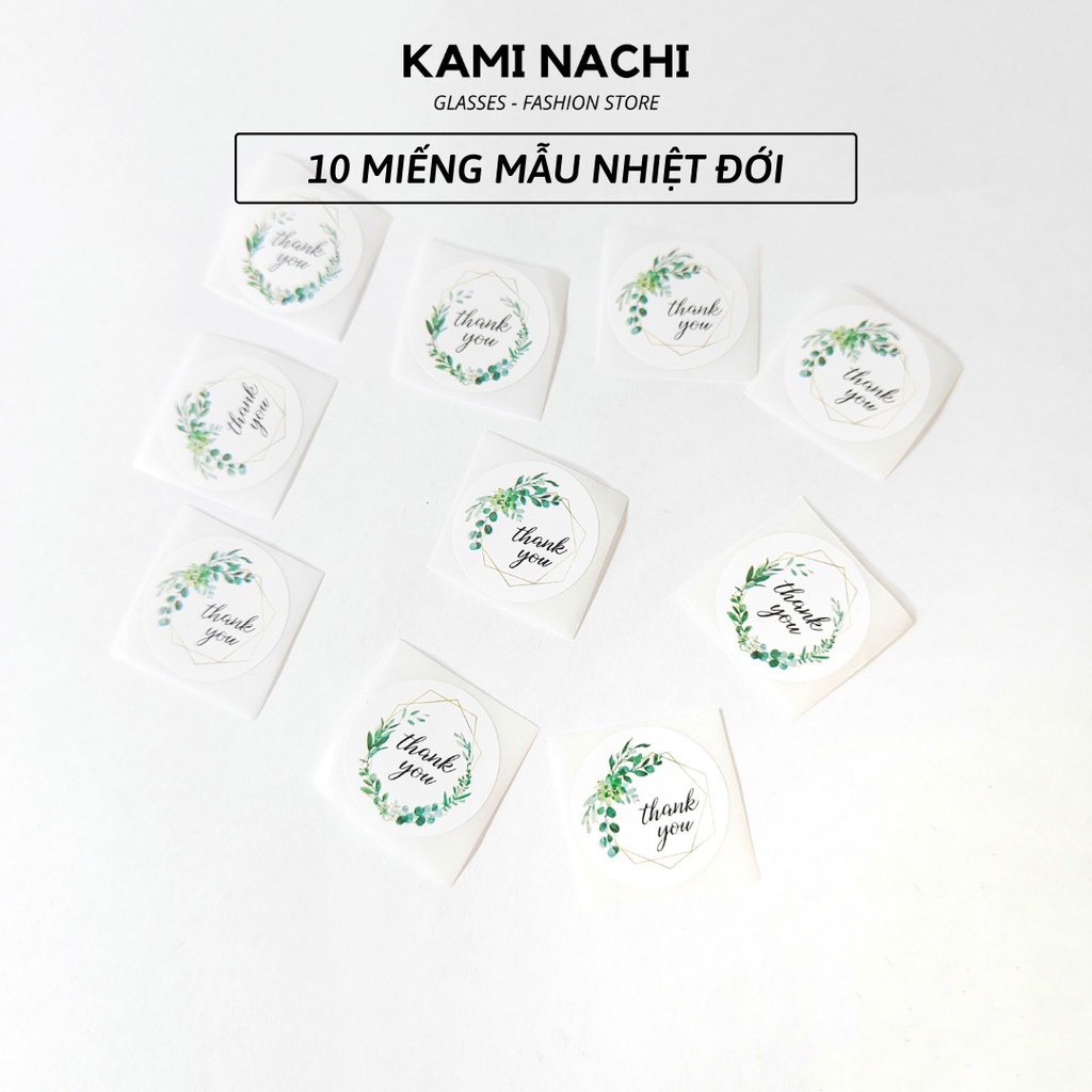 Bộ 10 miếng nhãn dán decal hình tròn chữ cảm ơn KAMI NACHI