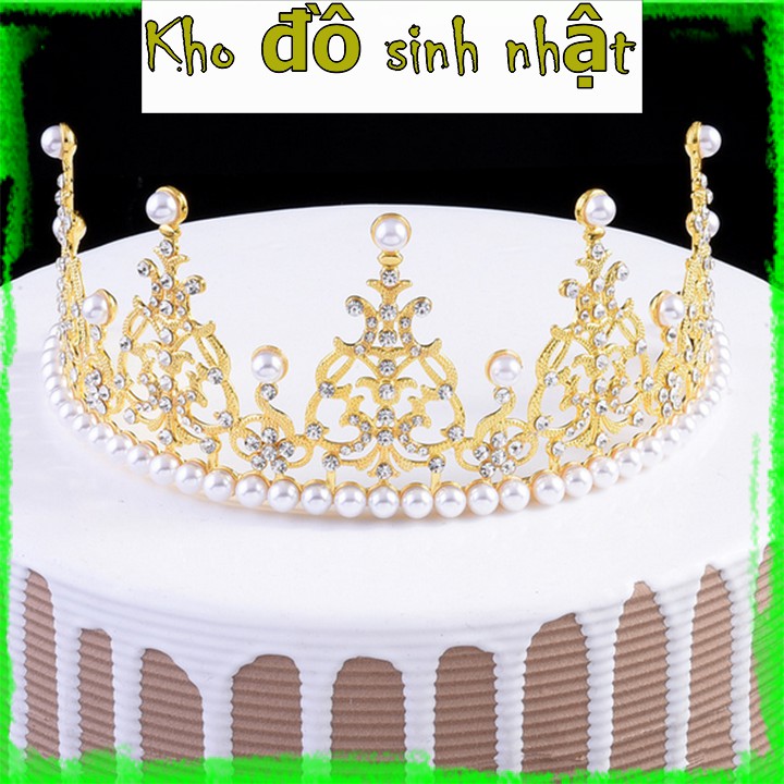 COMBO 10 vương miện Nửa trang trí bánh kem, vương miện trang trí bánh