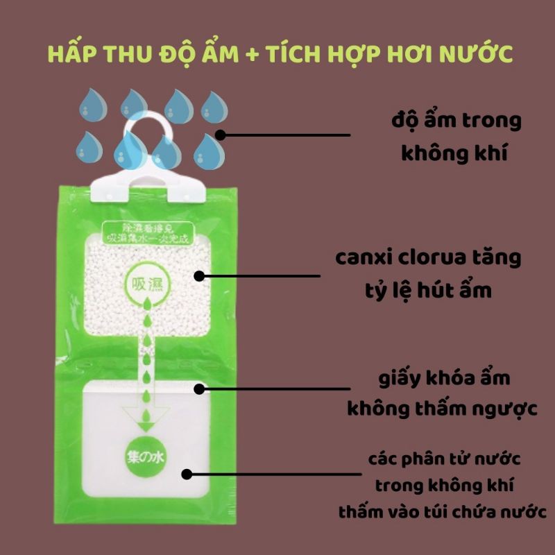 Combo 5 túi hút ẩm, chống ẩm mốc quần áo trong tủ