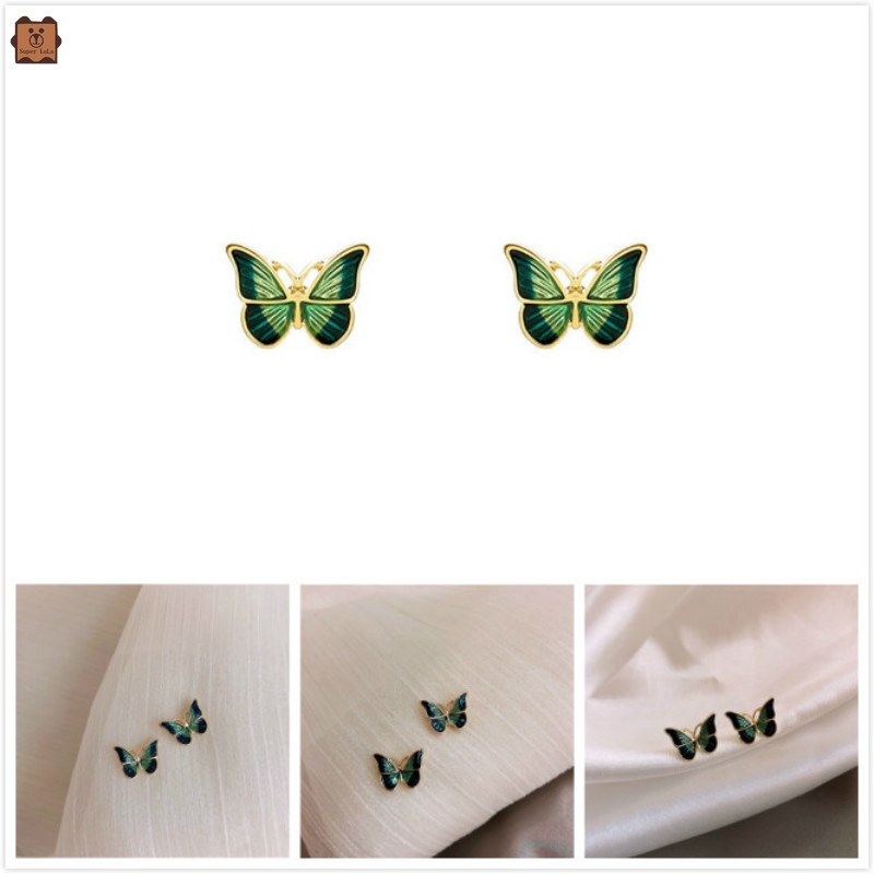 Khuyên tai bạc hình bướm phong cách cổ điển thời trang cho nữ