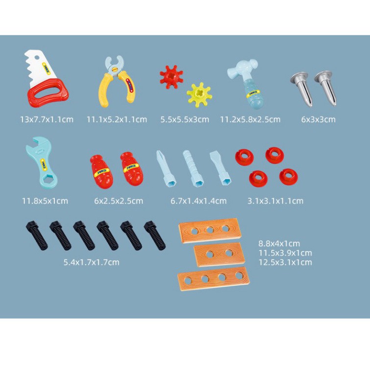 Hộp dụng cụ trẻ em, bộ đồ chơi gia máy khoan bàn học sửa chữa vít vặn xếp hình cậu bé đa chức năng