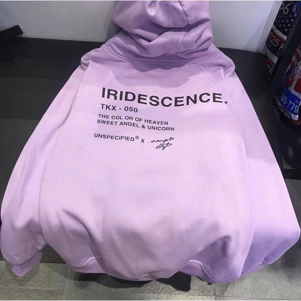 ÁO KHOÁC HOODIE NỈ IRIDESCENCE ÁO NỈ FORM RỘNG NAM VÀ NỮ