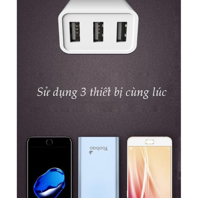 Cốc sạc 3 cổng USB cho điện thoại, máy tính bảng... YOOBAO 723 Yo_0514