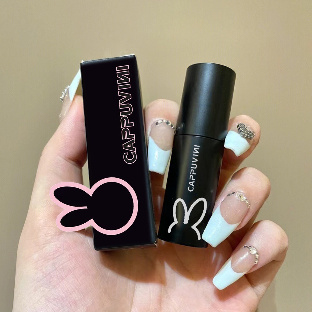 Son Môi CAPPUVINI Kết Cấu Nhung Lì Tự Nhiên Lâu Trôi Thiết Kế Vỏ Hình Thỏ Ống Nhỏ Màu Đen