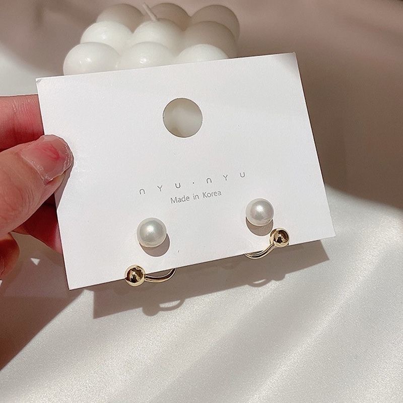 Khuyên tai đính ngọc trai nhân tạo thiết kế mới tinh tế thời trang cho nữ