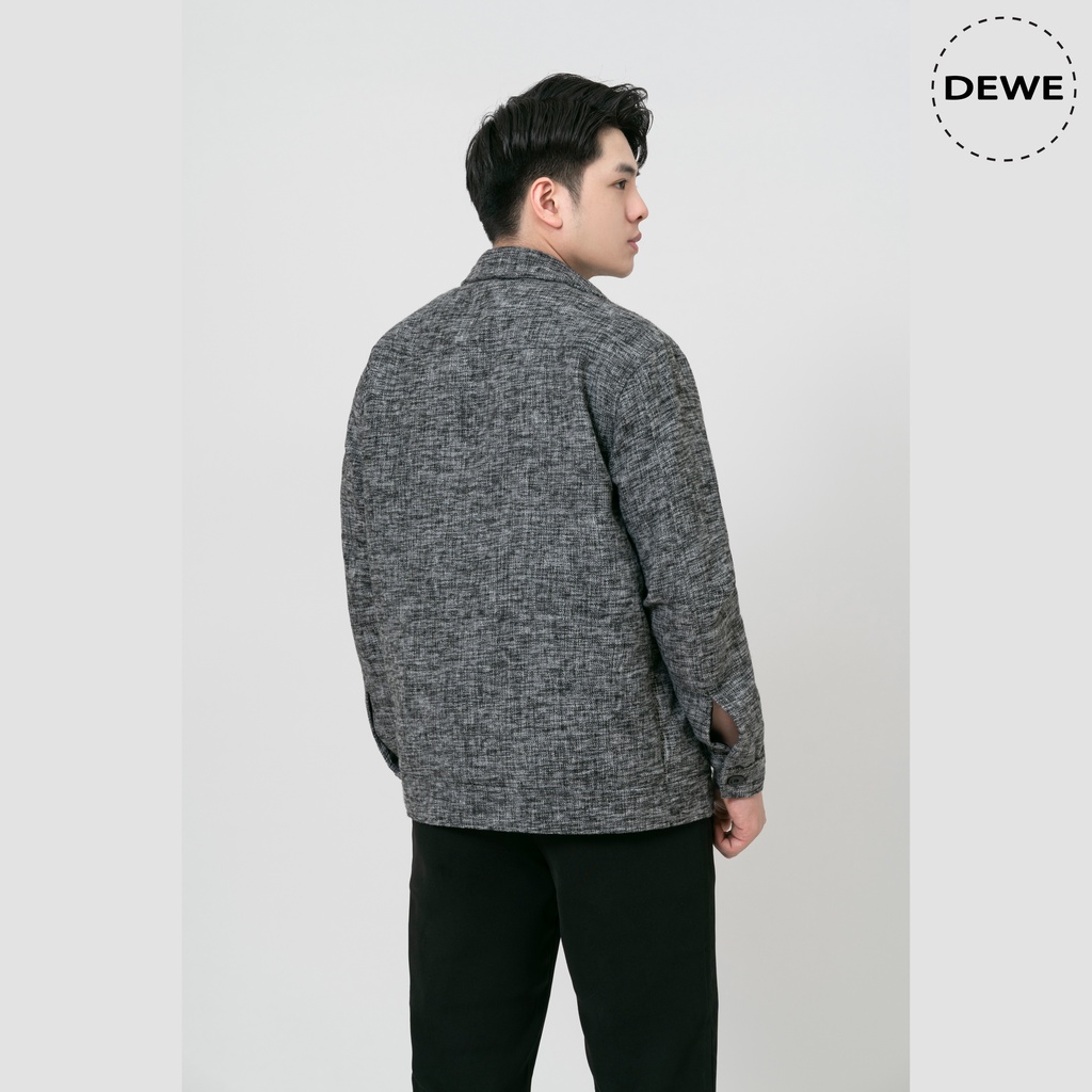 Áo khoác dạ nam DEWE chất liệu dạ TWEED nhập khẩu - Dạ ghi đen