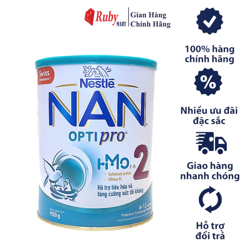 Sữa Bột Nestle NAN Optipro HMO Số 2 Lon 900g