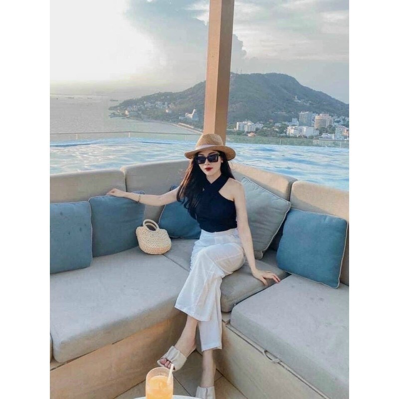 HOT HIT - Áo yếm cổ chéo, áo quai chéo, chất zip cao cấp siêu mát không dão xù