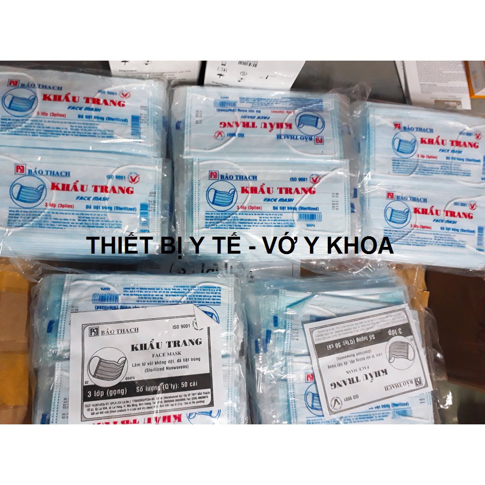 Thùng 20 bịch khẩu trang 3 lớp tiệt trùng từng cái Bảo Thạch