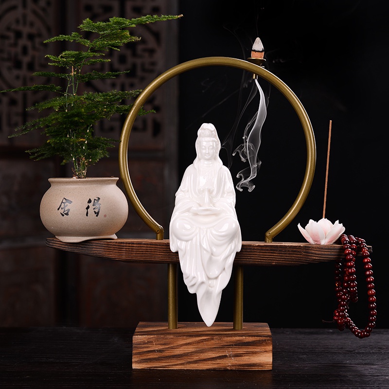 Tượng Gốm Sứ Trắng Mẹ Quan Âm 21CM - Chất liệu Gốm Tử Sa Cao Cấp