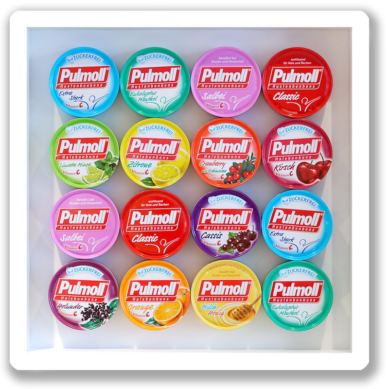 Kẹo Pulmoll Đức hộp 50 g, khách chọn màu