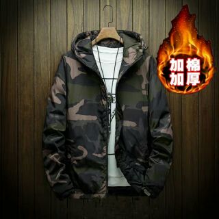 Áo  khoác  rằn ri Nam loại  có  mũ vải dù chống  gió,  chống ướt