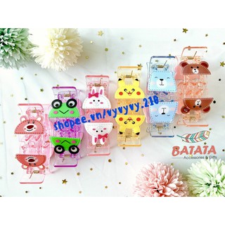 Kẹp Càng Cua Trong Suốt Hoạt Hình Thú Siêu Cute