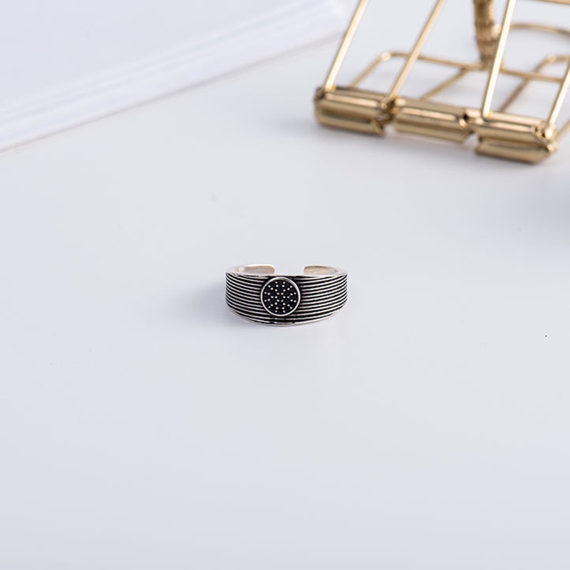 Nhẫn Nam TITAN Sáng tạo Vạch sọc Màu bạc Làm như cũ Cổ điển HIPHOP Làm bằng tay Thiết kế ban đầu NH-235