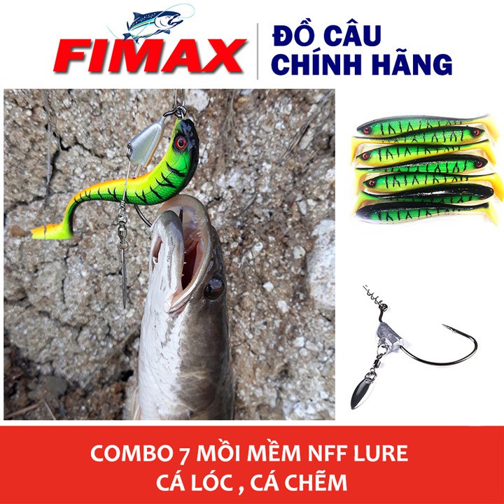 Mồi câu cá, Mồi cá mềm NFF  câu lure cá lóc bông, cá lóc đồng, cá chuối, cá chẽm cực nhạy