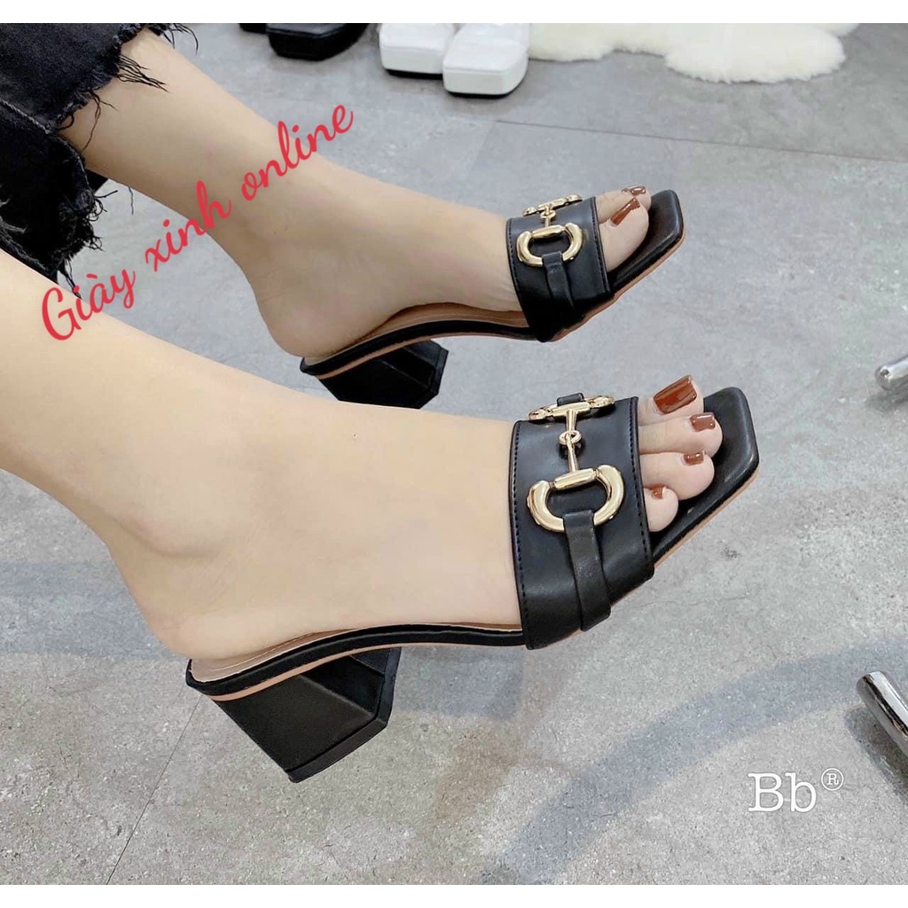 Guốc cao gót khóa đồng 5 phân mã M59!