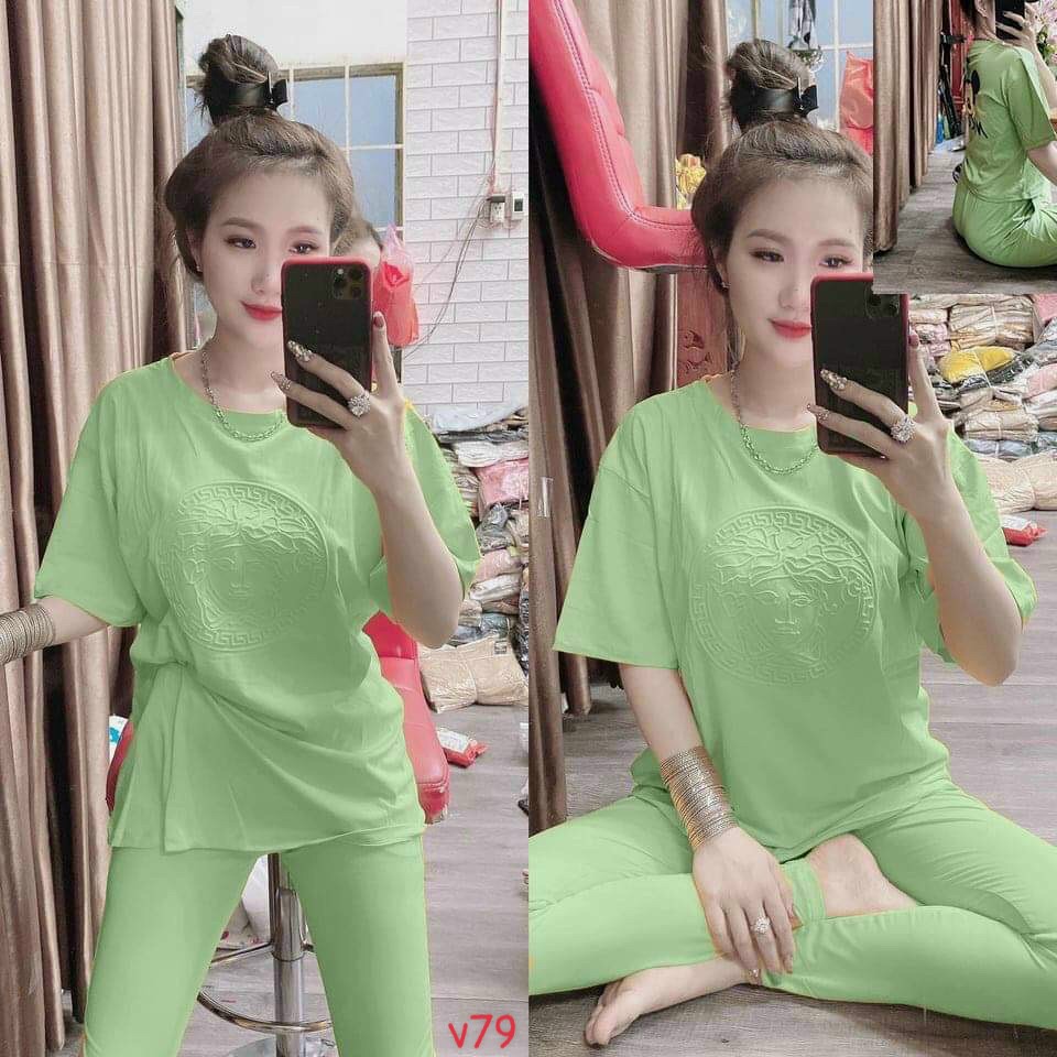 (Bỏ sỉ) Set bộ thun cotton dập nổi form rộng xinh xắn, hit hot TF25022199