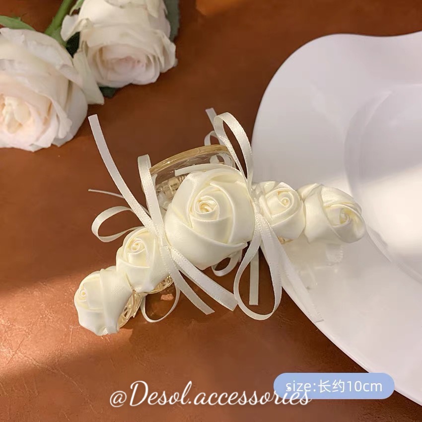 Kẹp tóc, cặp tóc càng cua Rosé kiểu dáng hoa hồng nhẹ nhàng sang chảnh HDC039-043 Desol.accessories