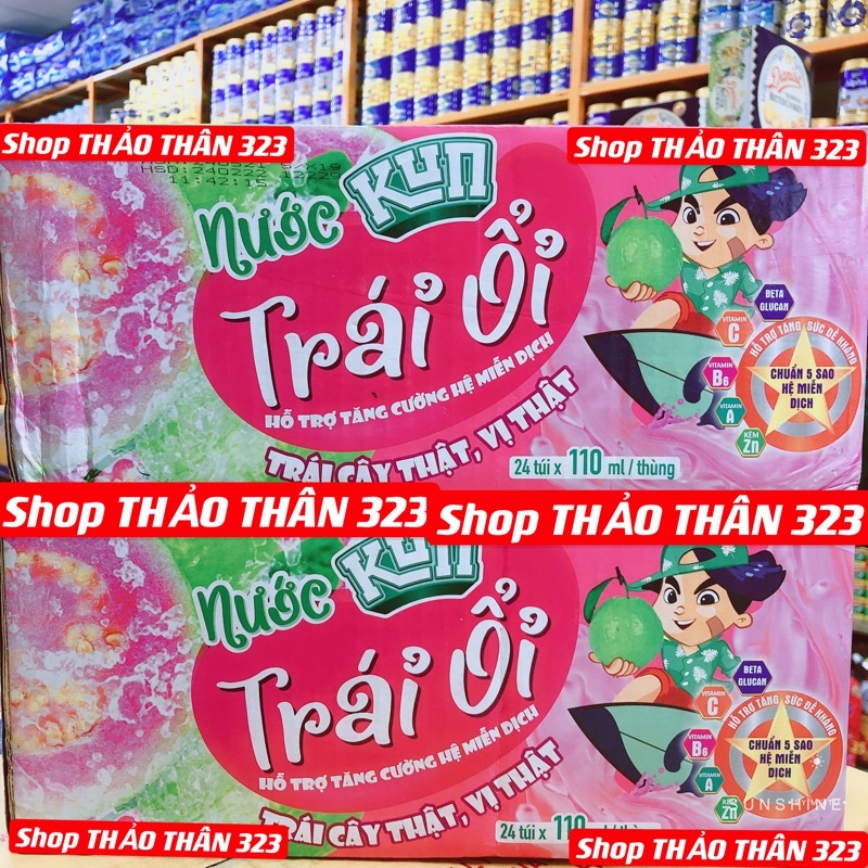 ❤Sữa KUN Túi Thùng 24Túi x110ml (Vị Kem Dâu/ Hương Nho/ Hương Cam/ Sôcôla Lúa Mạch )