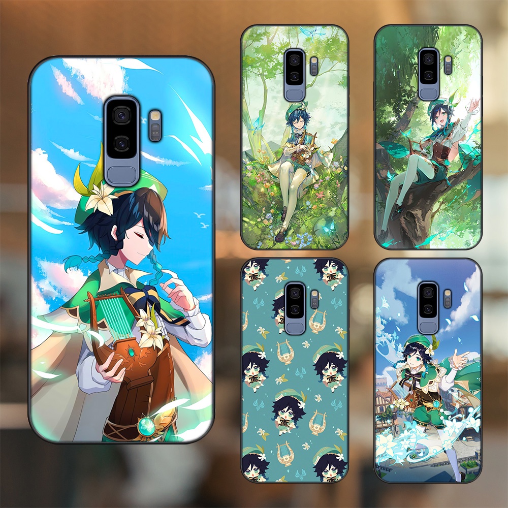 Ốp lưng Samsung S9 Plus viền đen in hình Venti Genshin Impact