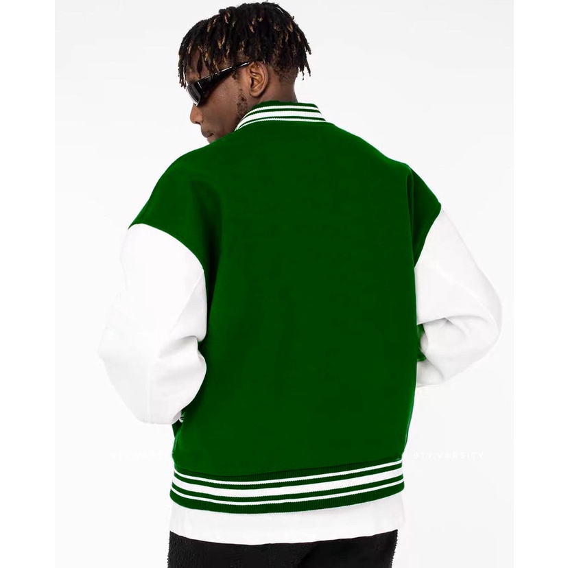 Áo Varsity Jacket trơn ullzang basic 4 màu - Áo Khoác Bomber phối bo Siêu Hot ( có form rộng XL ) - OCEAN.CLO