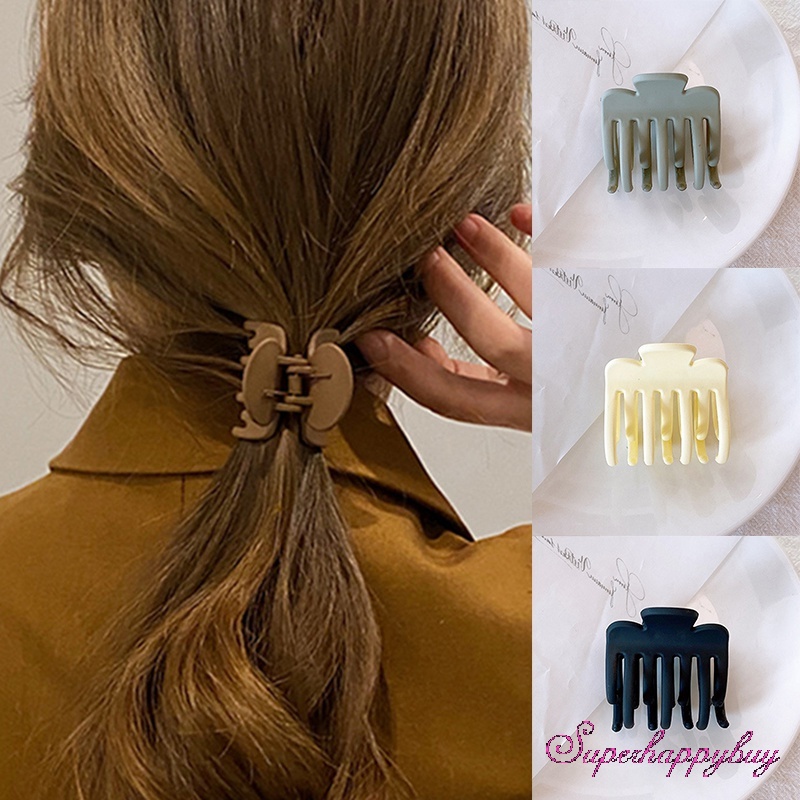 Set Kẹp Tóc Màu Trơn Đơn Giản Chống Trượt Dành Cho Nữ