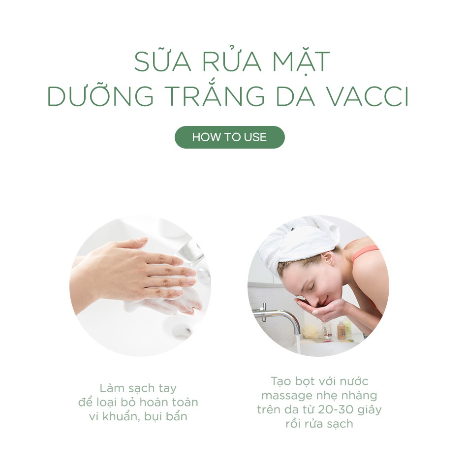 SỮA RỬA MẶT TRÀ XANH VACCI - TINH CHẤT TRÀ XANH - GREEN TEA FRESH SOOTHING FOAM CLEANSING