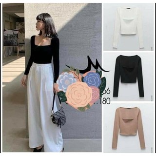 [SẴN] Áo dài tay cổ vuông