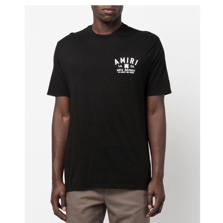 Áo Thun Cotton Ngắn Tay In Logo Amiri Thời Trang Cho Nam