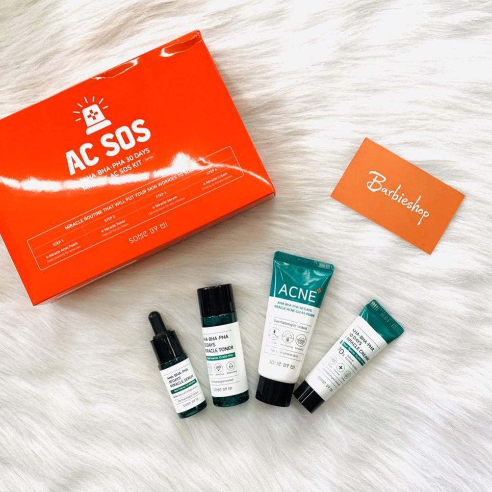 [Hàng Công Ty] Bộ Kit 4 Sản Phẩm Dưỡng Da Làm Giảm Mụn - Some By Mi AHA-BHA-PHA 30 Days Miracle AC SOS Kit