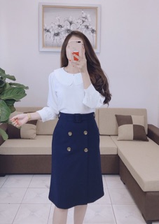 Chân váy chữ A 4 cúc