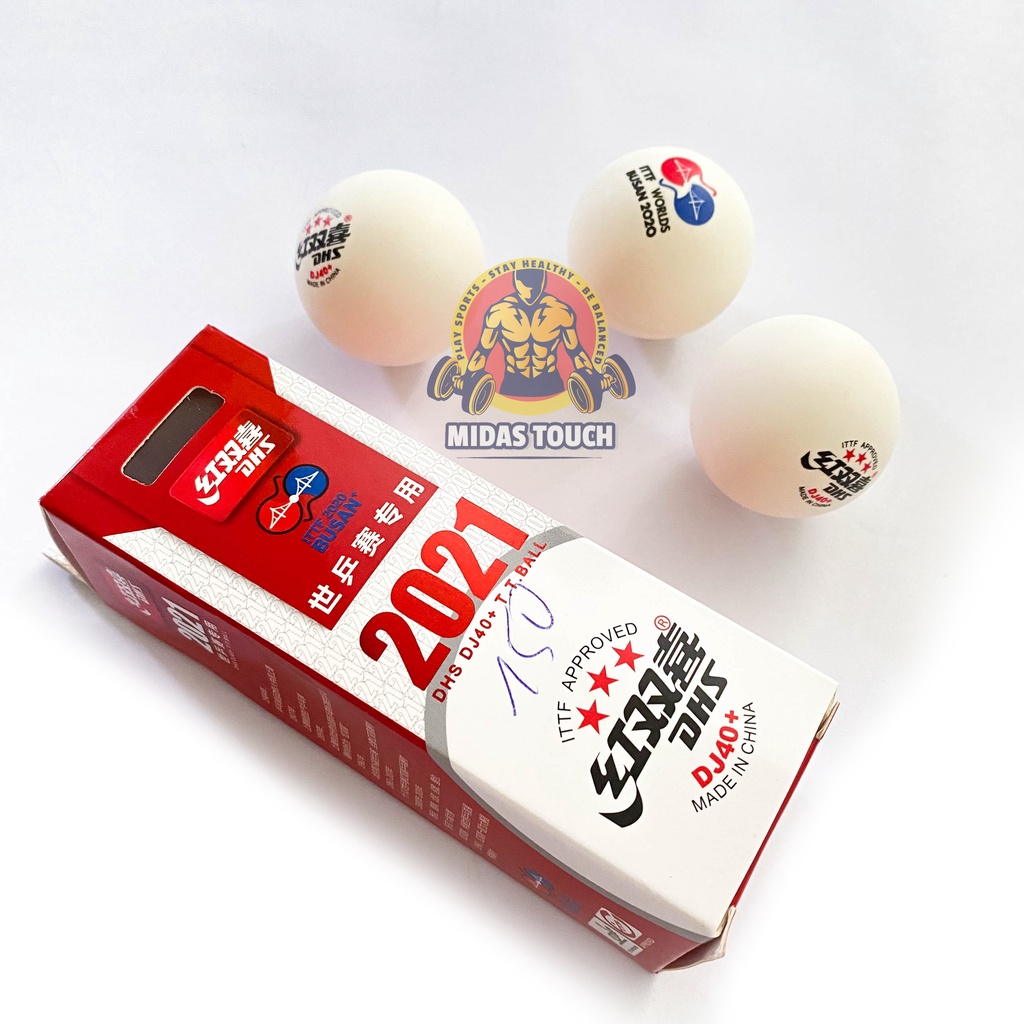 1 Hộp 3 Trái Bóng Bàn 3 sao DHS DJ40+ Cao Cấp ITTF 2020 BUSAN Hàng Quốc Tế Độ Nảy Đạt Chuẩn