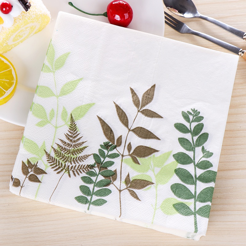 Bộ 20 Khăn Ăn In Họa Tiết Lá Nhiều Màu Sắc Kích Thước 33 * 33cm (14 Kiểu)