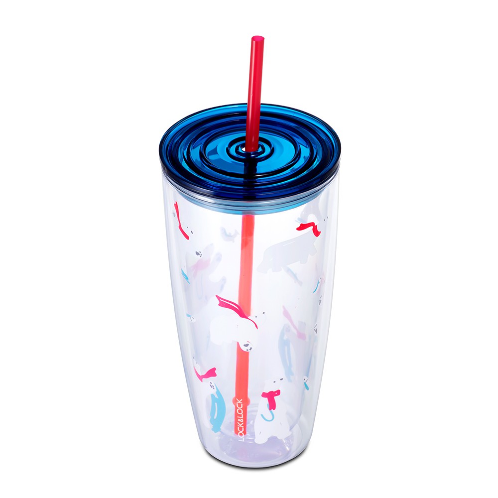 Ly nhựa có ống hút Lock&Lock, 750ml - Màu Xanh nước biển HAP507BLU | BigBuy360 - bigbuy360.vn